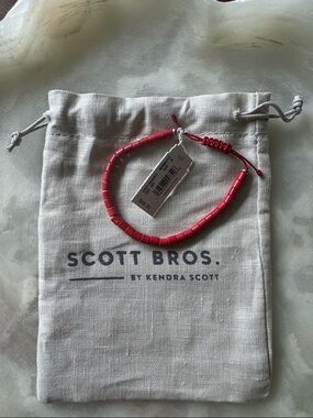 Kendra Scott Grey Red Beaded Sliding Bracelet